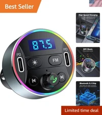 Dual PD Car Charger with Bluetooth FM Transmitter: High-Fidelity Sound & Safety