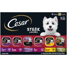 Cesar Steak Lovers Wet Dog Food Variety Pack, 3.5 Oz Trays (36 Pack) 7.13 per gallon