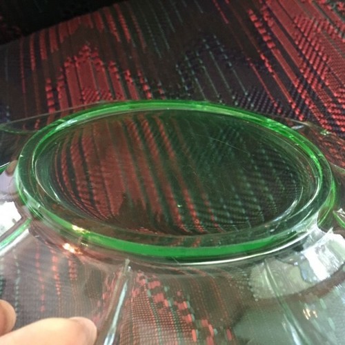 Green Depression Glass Octagon Plate 8-3/4” wide vintage - Picture 6 of 12