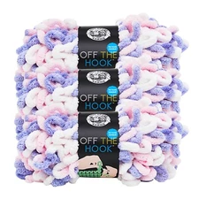(3 Pack) Lion Brand Yarn 516-204BJ Off the Hook Loop Yarn, Unicorn