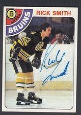 Rick Smith Autographed 1978-79 Topps Hockey Card #164 Bruins SGC Authentic