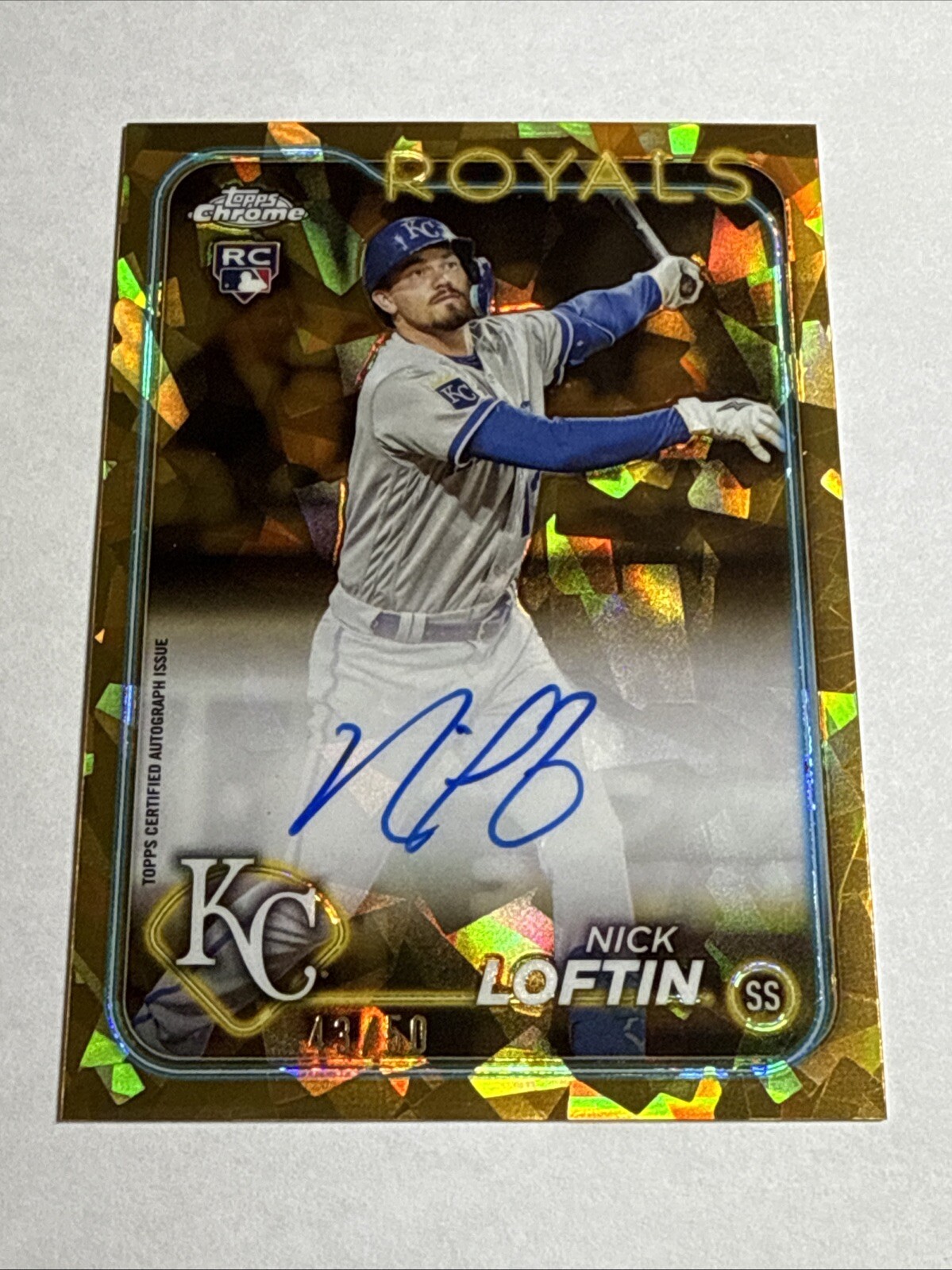 2024 Topps Chrome Sapphire Gold Refractor Nick Loftin Rookie Auto 43/50 RC SP