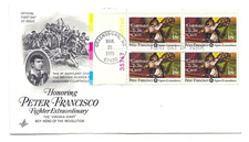 1562 Peter Francisco  ArtCraft plate block FDC