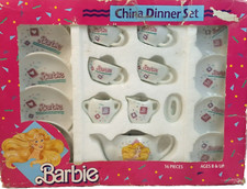 1989 Mattel Barbie Ceramic Dinner Set -16pc - Mini - Original Box