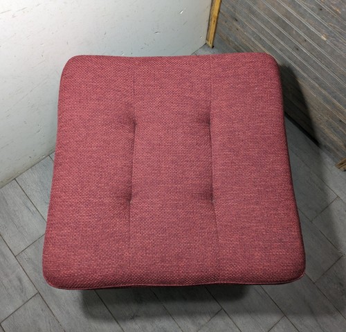 Swivel Footstool Ottoman Fabric & Steel Star Base Mid Century Modern Style - Picture 7 of 19