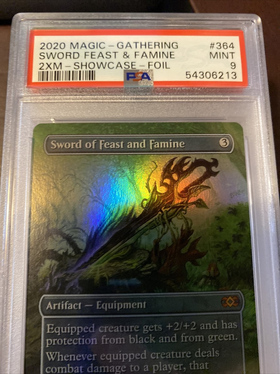 PSA 9 Mint FOIL Borderless Sword of Feast and Famine*** MTG Double