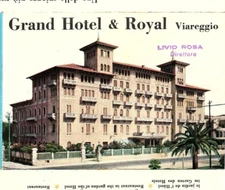 1950s GRAND HOTEL & ROYAL VIAREGGIO ITALY FOLDOUT ADVERTISING BROCHURE MAP Z5722