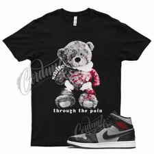 Black SMILE T Shirt for Air J1 1 Mid Particle Grey White Gym Red Smoke OG