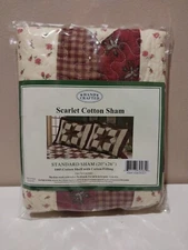 Hand Crafted Scarlet 100% Cotton Sham Standard Sham 20" X 26" Brand New