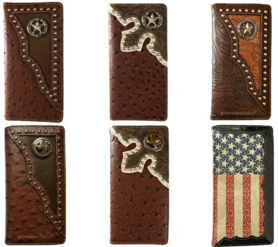 #ad Star TX state America Flag Men Western Wallets Bifold Check Book $13.99