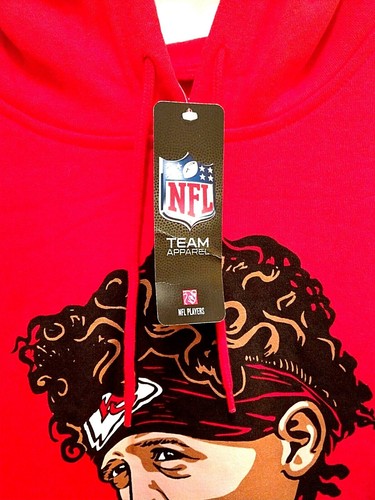 Majestic NFL Team Apparel Patrick Mahomes II KC Chiefs Red Hoody RARE! Size L - Picture 4 of 4
