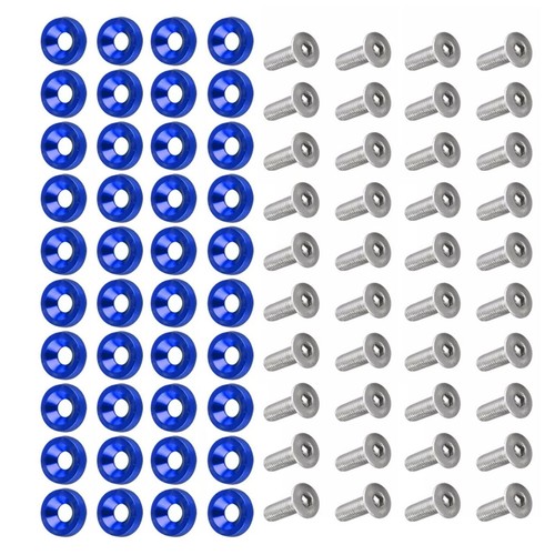40PCS Aluminum Alloy Fender Bumper Washer Bolt Engine Bay Accessories Kit