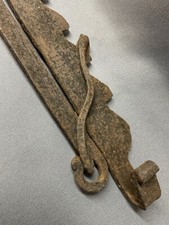 CRÉMAILLÈRE ANCIENNE FER FORGE POUR CHEMINÉE , XIX eme SIÈCLE