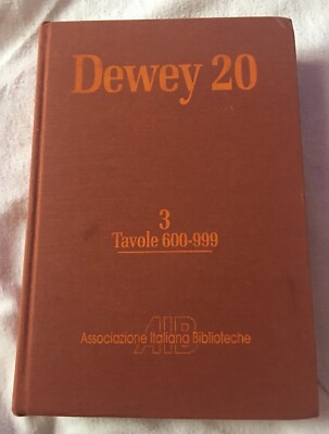 Dewey Dezimal Klassifikation Ausgabe 20 Band 3 Tafeln 600-999 Zwanzigster