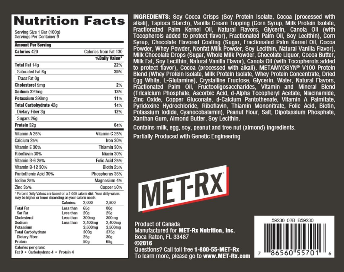 METRx Big 100 Colossal Protein Bars, Great as Healthy Meal Replacement