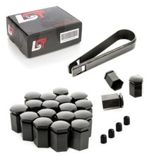 20X Coprimozzo Delle Ruote Lunghi 17 Mm Neri Per VW LUPO PASSAT