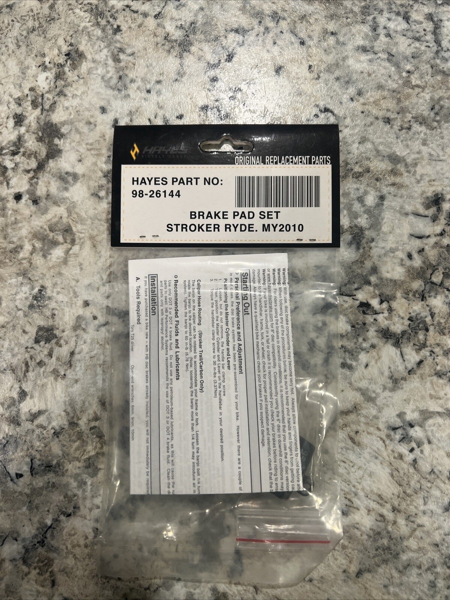 NOS Hayes Stroker Ryde Brake Pads Hayes Part No: 98-26144