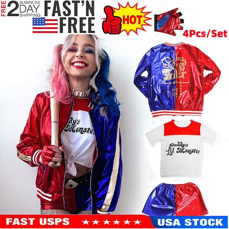 Harley Queen Suicide Squad Vestito Carnevale Cosplay Bambina Costume  HARLEYQ05