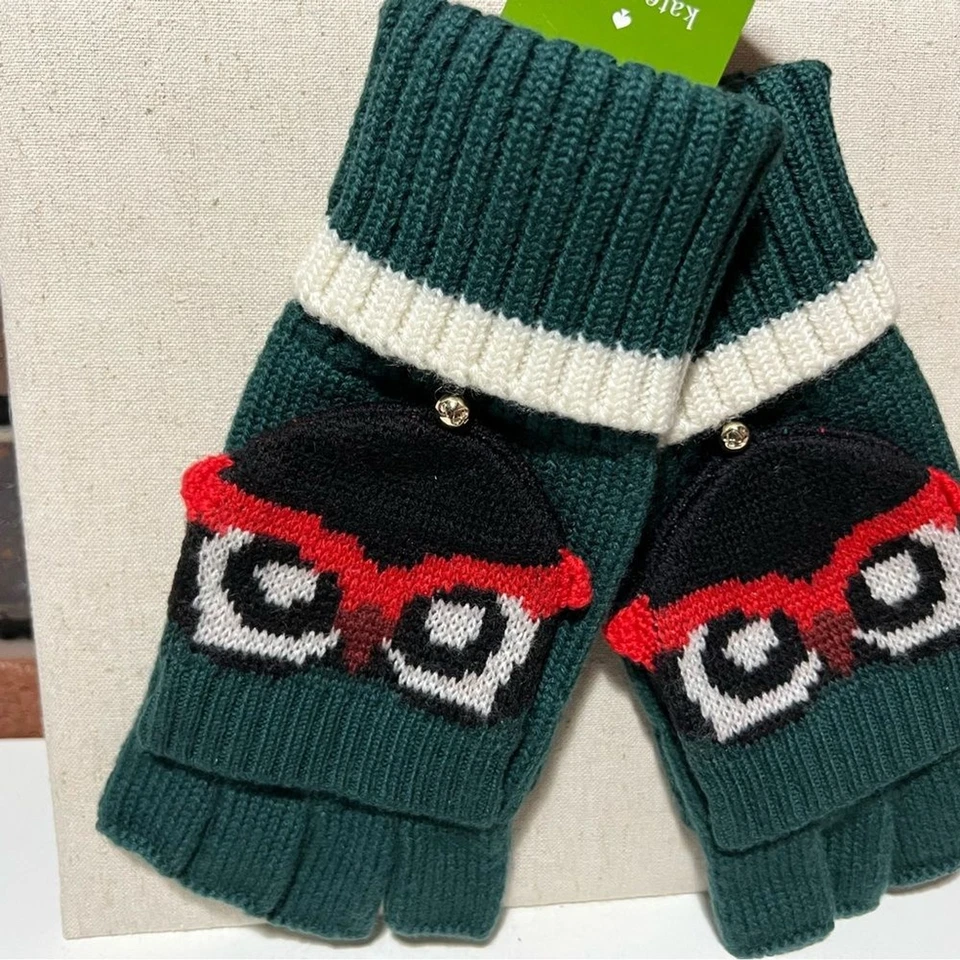Kate Spade Who Me Pop Top Guantes Búho Lirio Almohadilla Talla Única Nuevo Sin Dedos Foto 3 de 4