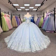 Quinceanera Dresses Backless Short Sleeves Appliques Corset Lace Up Floor Length