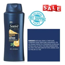 1 Bottle Suave 28 Oz Men Citrus & Sage Energizing Body Wash Works Hard- NEW