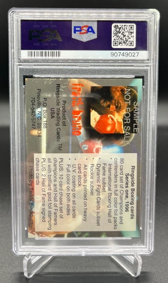 1996 Ringside Boxing Frank Bruno w/ Mike Tyson Promo Rookie Card PSA 9 MINT - Image 2 of 2