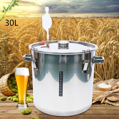 HUGBERT Gärbehälter 30L/33L - Mit Skala Für Wein & Bier