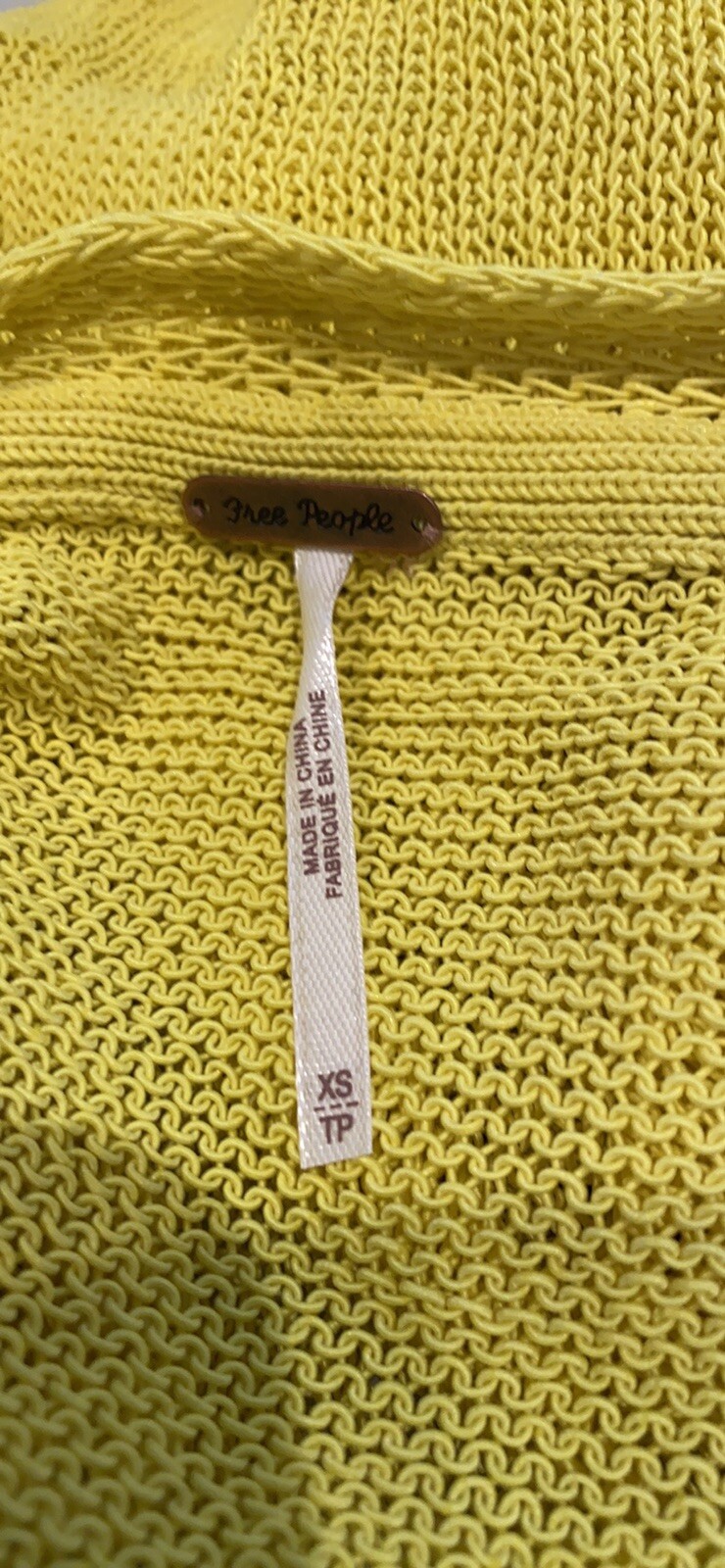 NWT Free People Oh Hello Cardi Yellow Knit VNeck Top Size X Small