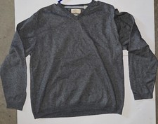 Original Weatherproof Vintage Sweater Mens L Grey Long Sleeve V Neck cashmere