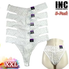 NWT 5-Pack INC International Concepts Women's XXL Lace Thong Underwear Assorted