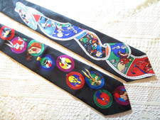 2 VTG LOONEY TUNES MANIA NECKTIES Yosemite Sam/Marvin/Tweety/Daffy/Roadrunner et