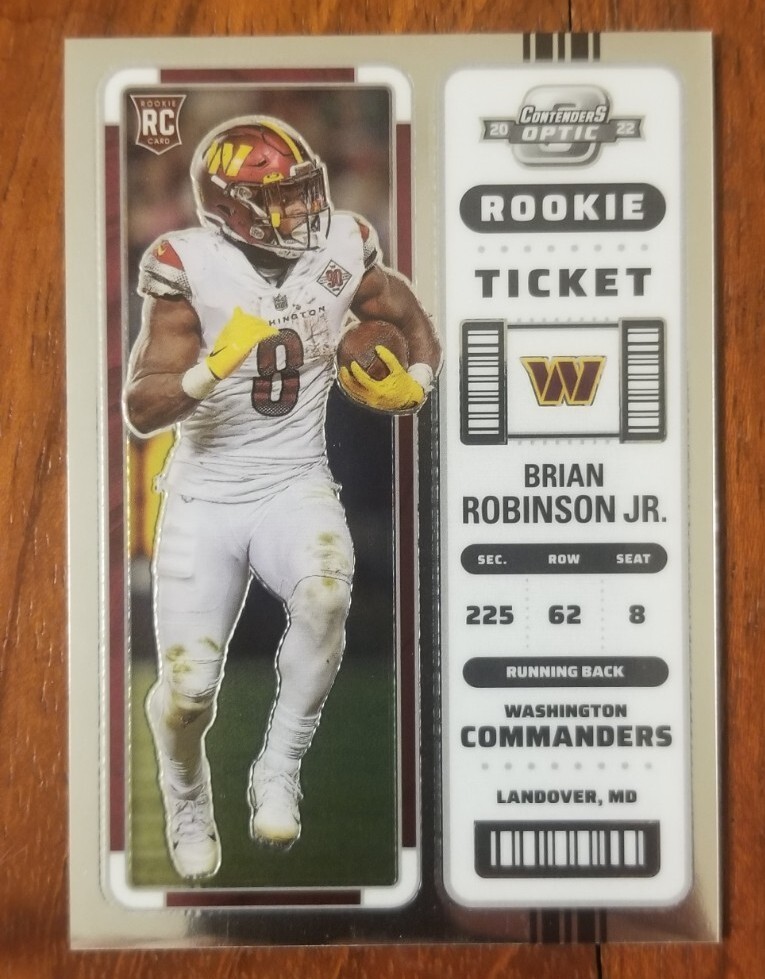 Brian Robinson Jr. RC 2022 Contenders Optic Rookie Ticket Football Card #64