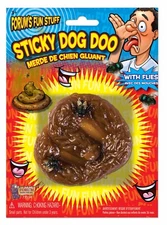 FAKE STICKY PILE DOG POOP Turd Crap Poo 2 FLIES Joke Prank Doo Human Prop Bugs