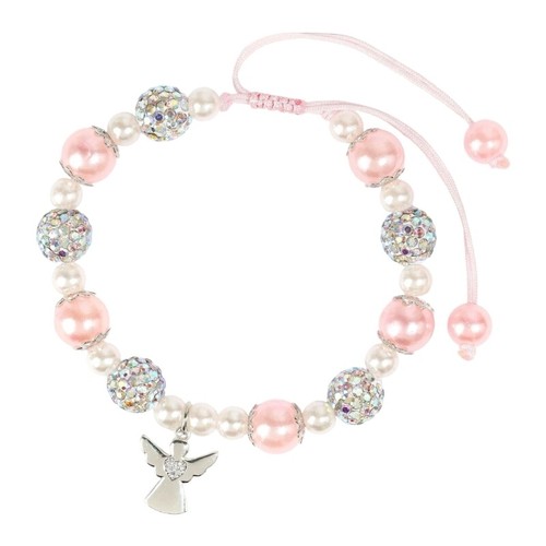 Elegant Pink Pearls Beaded Adjustable Chain Bracelet for Girls First Holy - Picture 7 of 11