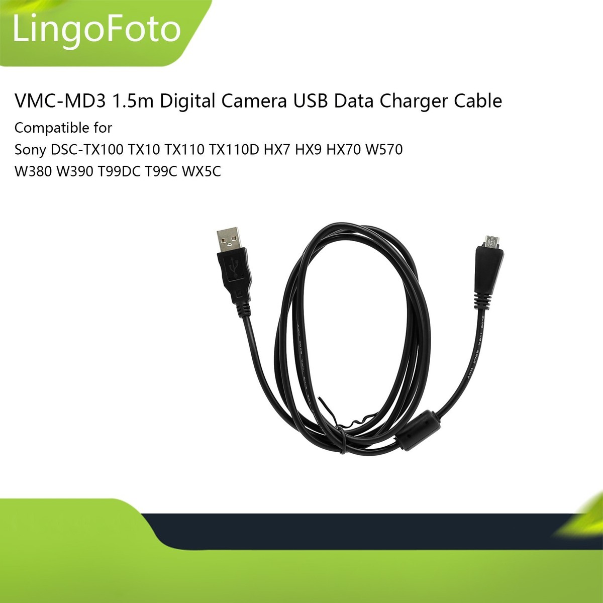VMC-MD3 Digital Camera USB Data Charger Cable for Sony Cyber
