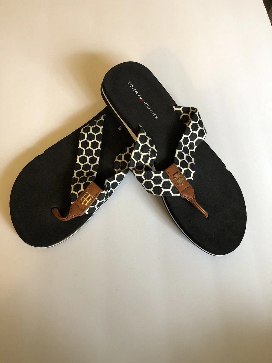 Tommy Hilfiger Flip Flops Sandals Thong with Design Size 6 |