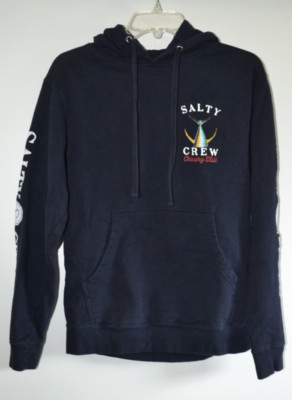 Salty Crew Hoodie Small Standard Black Pullover Sweatshirt Chasing Tail Fishing