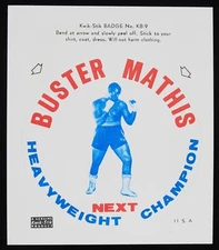 1960's-70's Buster Mathis Next Heavyweight Champion 4" Kwik-Stik Badge