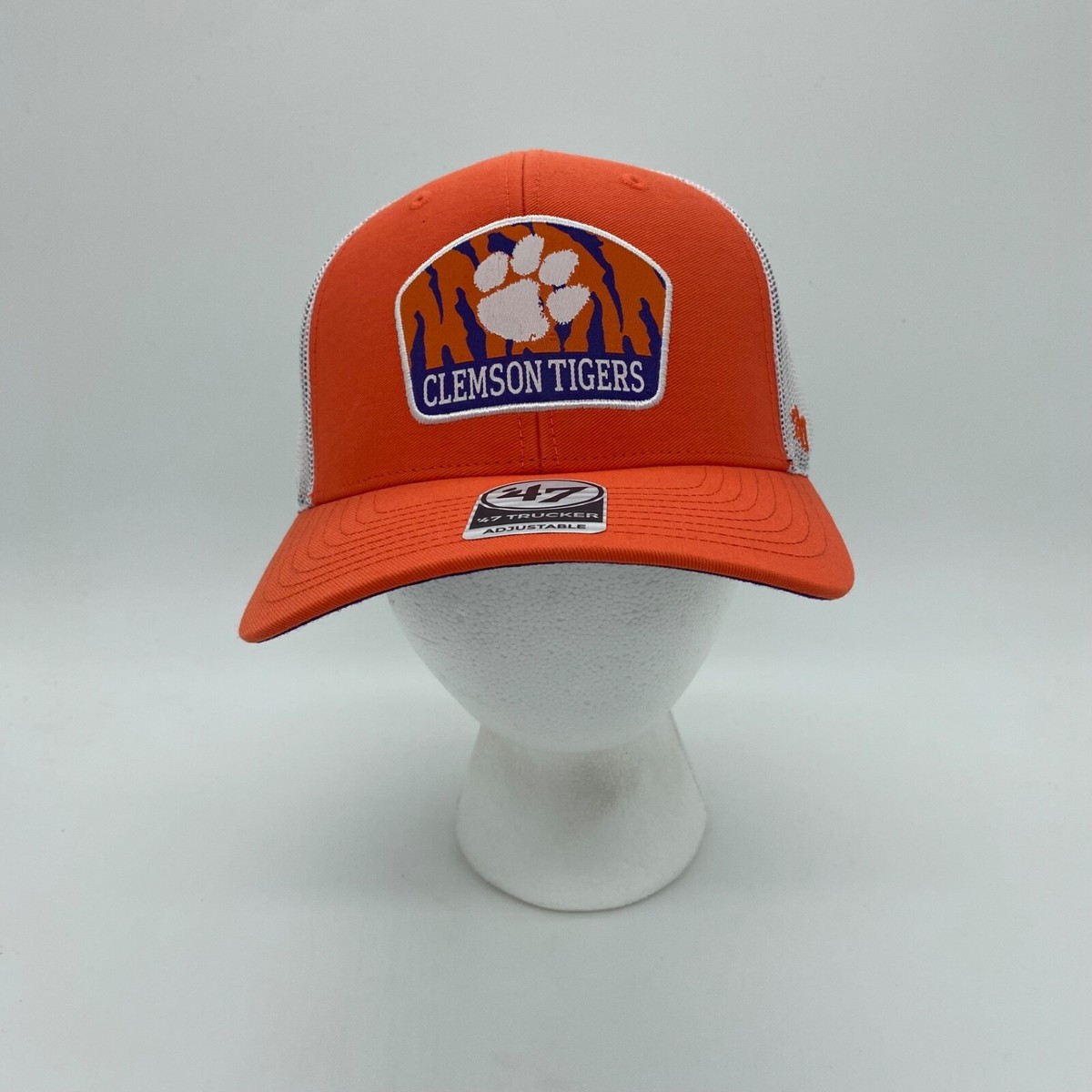 Casquette réglable '47 Clemson Tigers Freshman Trucker pour hommes, blanc/ orange
