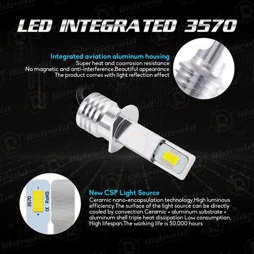 For Vauxhall Astra MK5 2004-2009 Super White H1 H7 LED Headlight Bulbs Hi/Lo UK - Bild 12 von 24