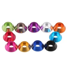 Colors Aluminum Alloy Cone Cup Head Washers Gasket Fit for Bolts & Screws M2-M8