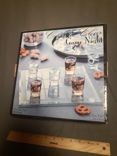 NEW Tic Tac Toe Crystal Clear Glass Shot Glass Set Drinking Game Party FAST SHIP - Picture 7 of 14