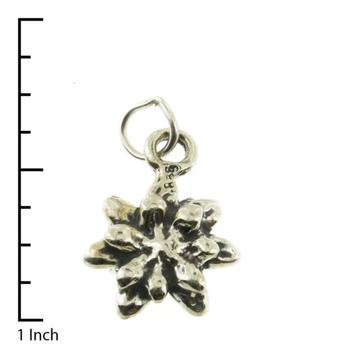 925 Sterling Silver Flower Charm Made in USA - Picture 2 of 2