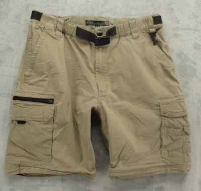 【DISCERNMENT】Nylon Thin Cargo Bermuda Pants BC Clothing Utility Cargo Shorts Men's 32 Beige Belted