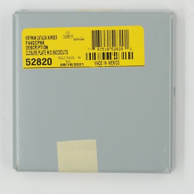 Hoffman Nvent F44GCPNK Closure Plate Qty 16 4-Inch Square LayIn Without Knockout
