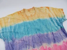 Vtg 90s Tie Dye T-Shirt XXXL Rainbow Made USA Screen Stars Surf Rave Grunge Tee