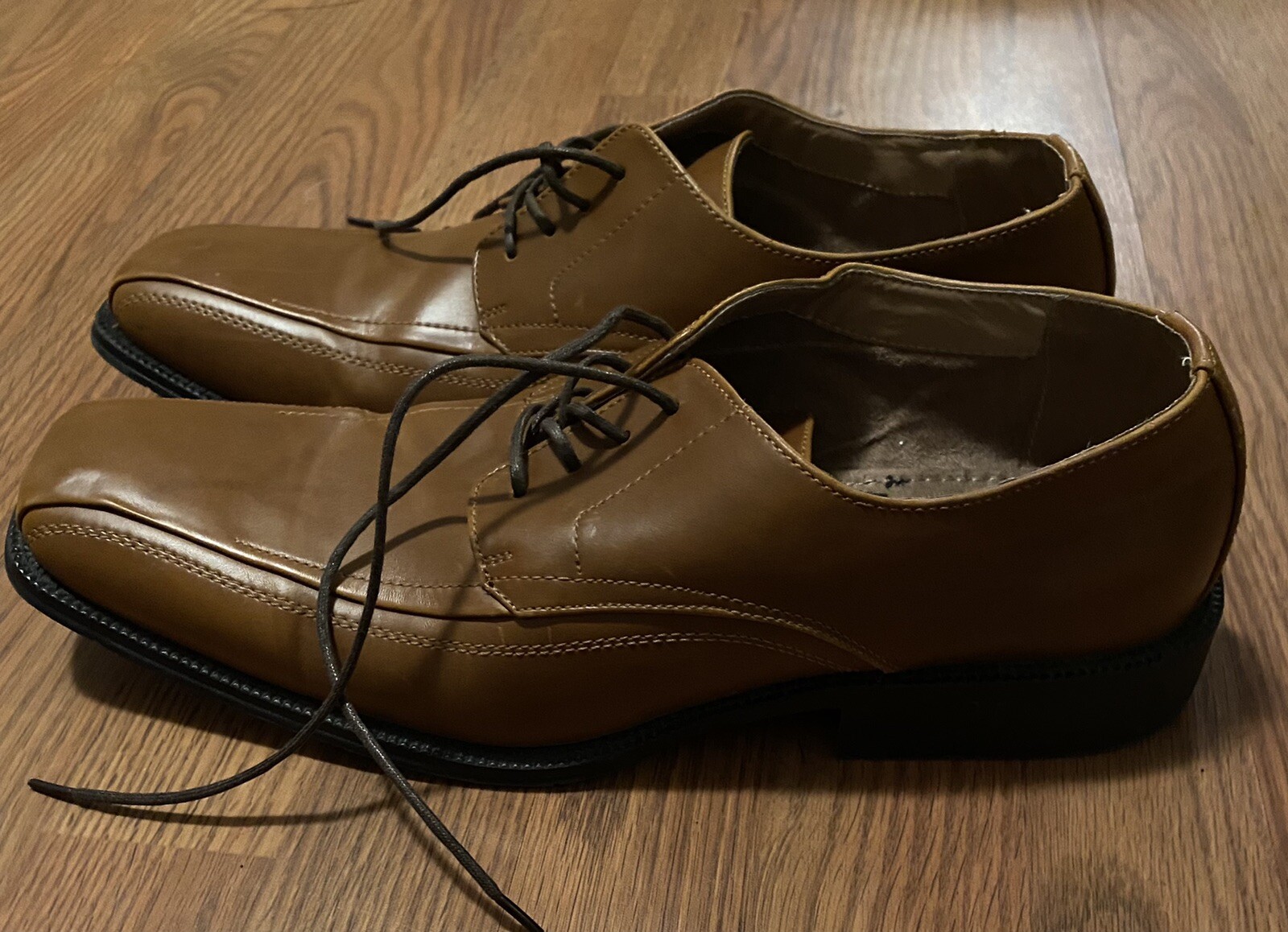 SAOLA Scarpe eleganti uomo JF Ferrar Derby Oxford stringate punta quadrata marrone chiaro taglia 12M