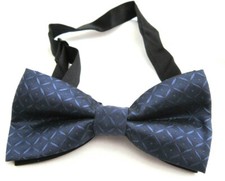 Unisex Adult Kid's Tuxedo Blue Geometric Adjustable Strap Bow Tie Bowtie-New 