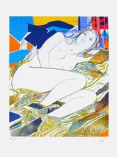 Jean-Baptiste VALADIÉ lithographie signé Nu au sofa coloré