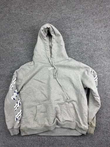 Off-White Cabin Baggage Tape Arrows Hoodie Men's L Pullover Sweatshirt Pocket